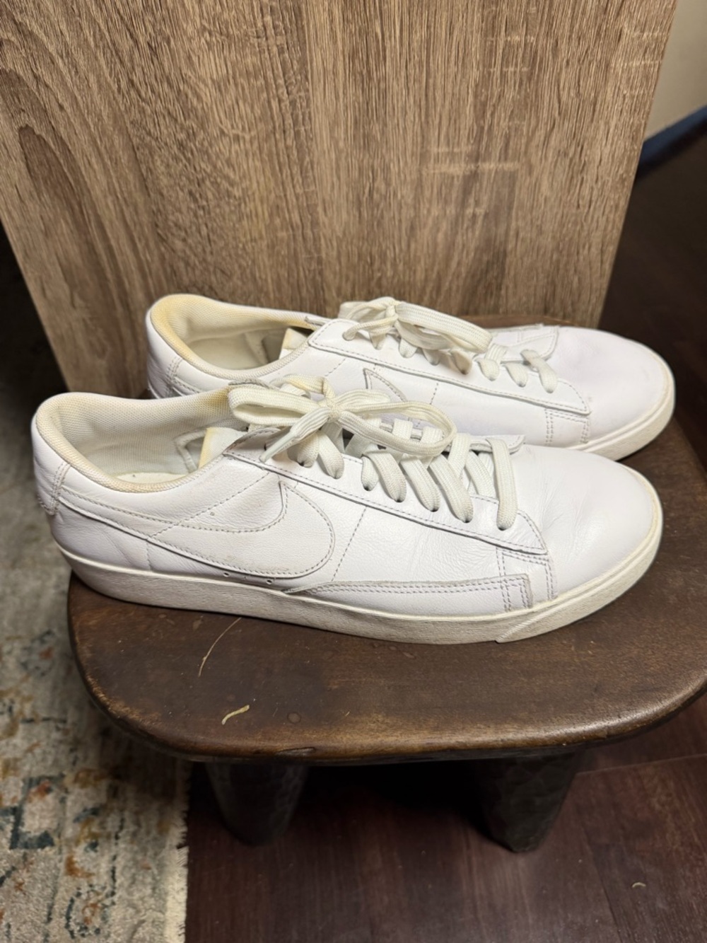 Nike White Leather Blazers